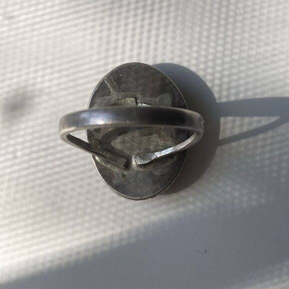 Vintage Sterling Silver Jasper Native American Southwestern Mens Ring Sz 13 READ - Picture 8 of 13